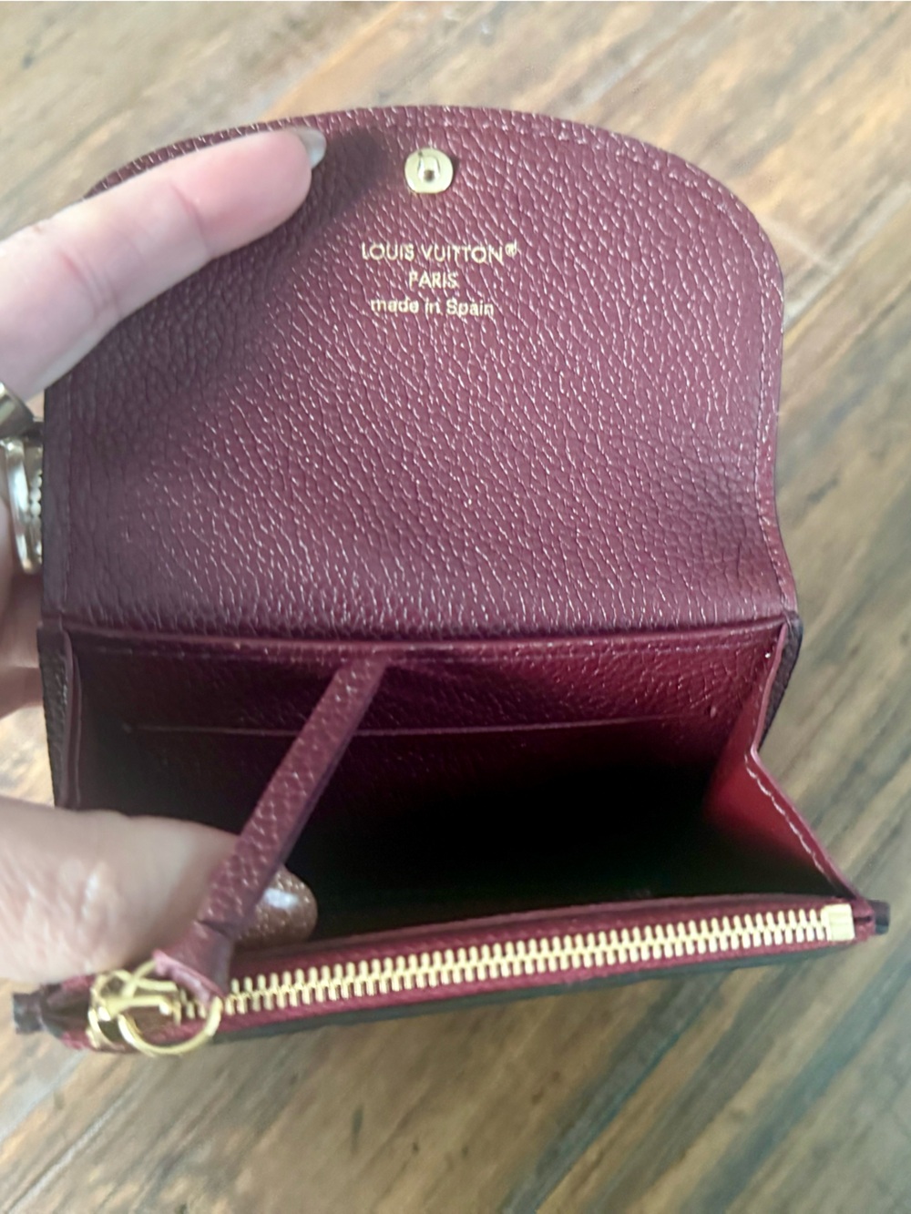 New Rare Louis Vuitton Rosalie Coin Purse in Empreinte Leather - Grenat Red SLG - Picture 8 of 10